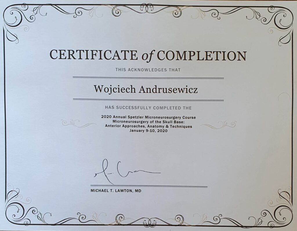 Certyfikat - Wojciech Andrusewicz
