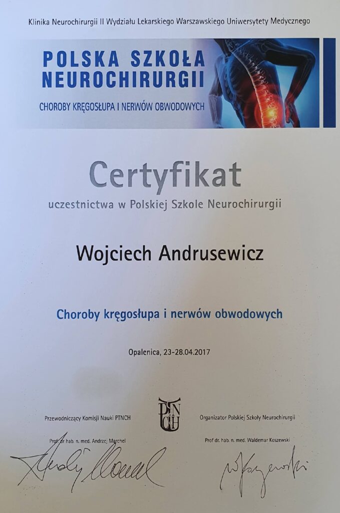 Certyfikat - Wojciech Andrusewicz