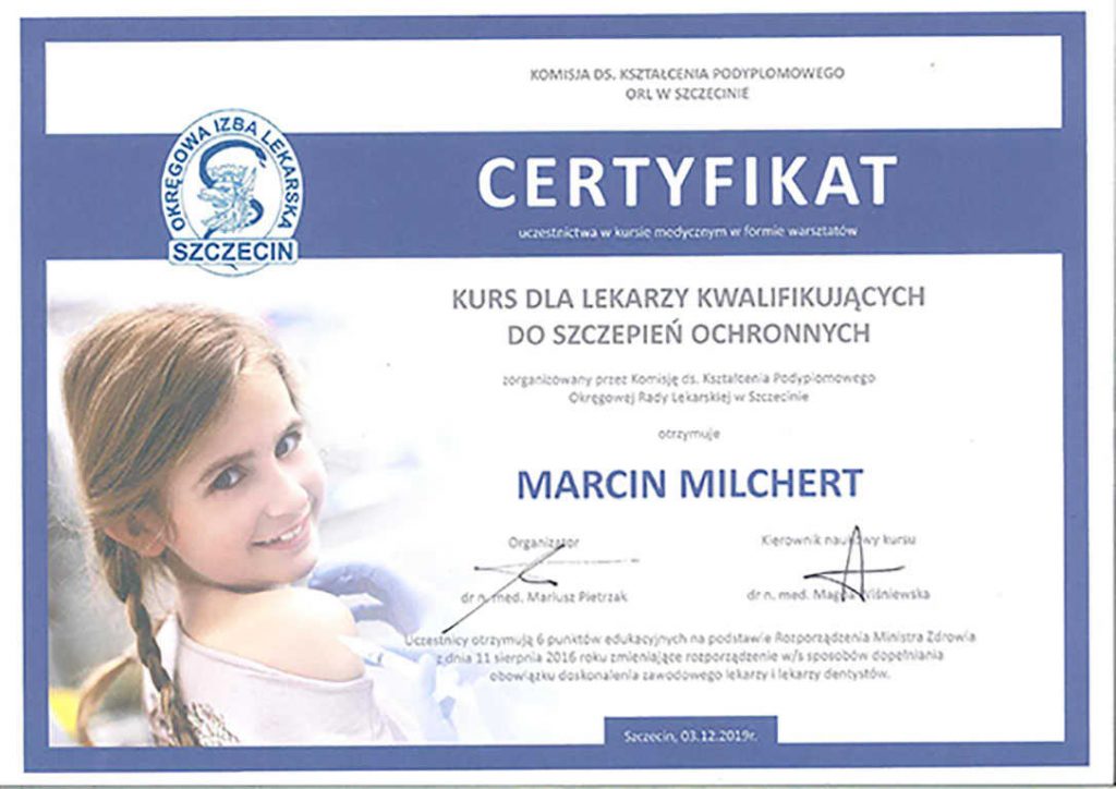 Certyfikat - Marcin Milchert