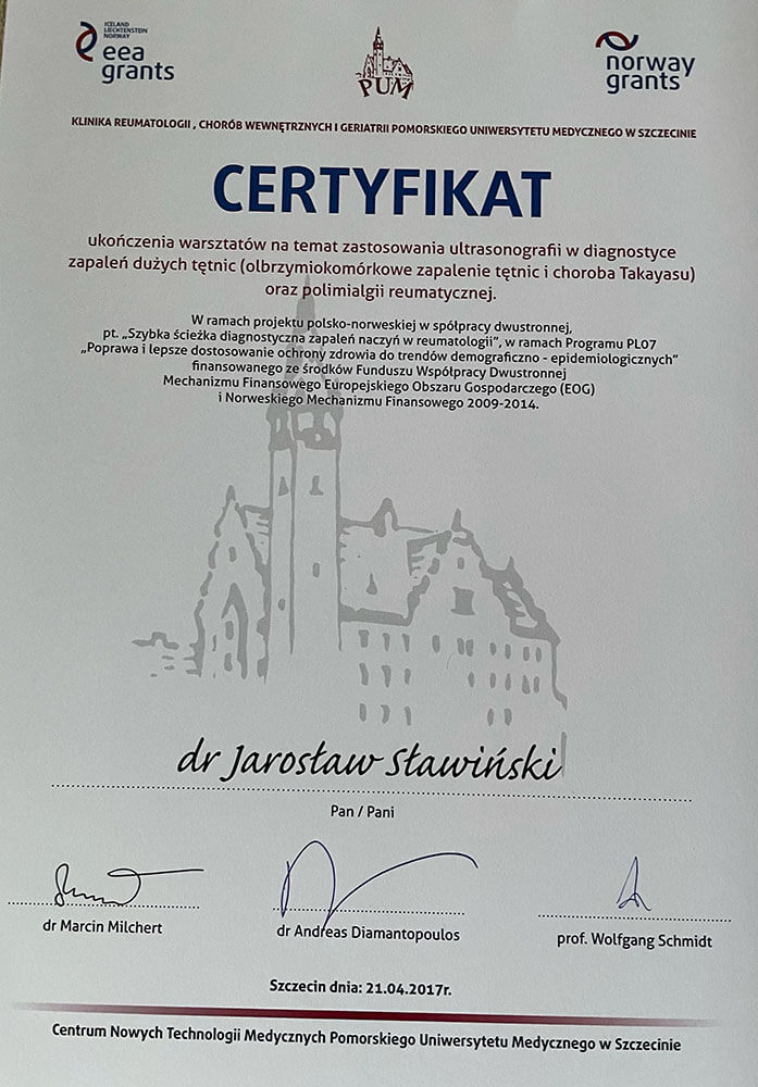 Certyfikat - Jarosław Sławiński